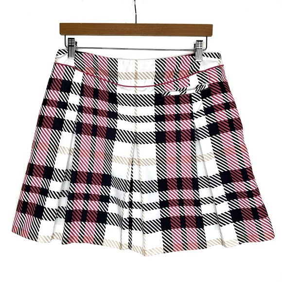 IZOD Preppy Plaid Pleated Athletic Athleisure Tennis Pickleball Skort Skirt Sz10 - Picture 2 of 6